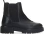 Manfield Dames Zwarte leren chelsea boots - Thumbnail 1