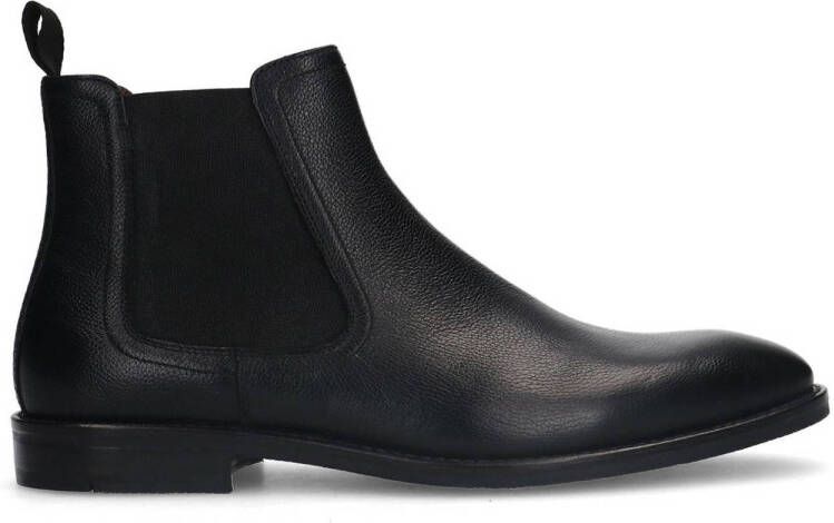 Manfield leren chelsea boots zwart