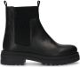 Manfield Zwarte leren chelsea boots - Thumbnail 1