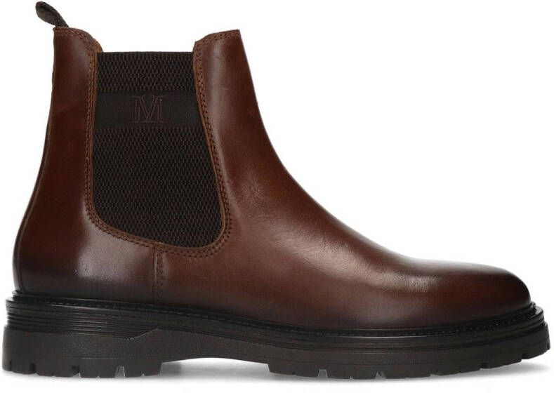 Manfield Heren Bruine leren chelsea boots