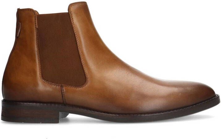 Manfield leren chelseaboots cognac