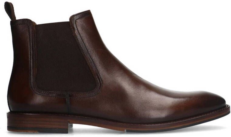 Manfield leren chelseaboots donkerbruin