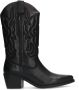 Manfield Dames Zwarte leren cowboy laarzen - Thumbnail 1