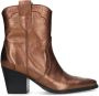 Manfield Dames Bronskleurige metallic leren cowboy laarzen - Thumbnail 1