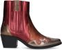 Manfield Dames Bruine metallic leren cowboy laarzen - Thumbnail 1