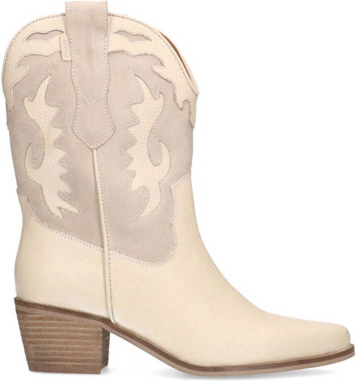 Manfield Dames Witte leren cowboy laarzen