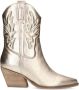 Manfield Dames Goudkleurige metallic cowboy laarzen - Thumbnail 1