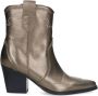 Manfield Dames Goudkleurige metallic leren cowboy laarzen - Thumbnail 1