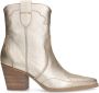 Manfield Dames Goudkleurige leren cowboylaarzen - Thumbnail 1