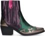 Manfield Dames Groene metallic leren cowboy laarzen - Thumbnail 1