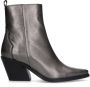 Manfield Dames Zilveren leren cowboy laarzen - Thumbnail 1