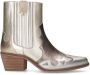 Manfield Dames Zilveren metallic leren cowboy laarzen - Thumbnail 1