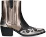 Manfield Dames Zwarte metallic leren cowboy laarzen - Thumbnail 1