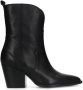 Manfield Dames Zwarte leren cowboy laarzen - Thumbnail 1