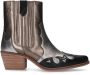 Manfield Dames Zwarte metallic cowboy laarzen - Thumbnail 1