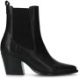 Manfield Dames Zwarte leren cowboy laarzen - Thumbnail 1