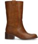 Manfield Dames Cognac leren laarsjes - Thumbnail 1