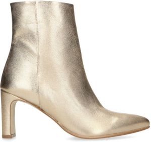 Manfield Dames Goudkleurige leren enkellaarsjes