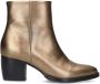 Manfield Dames Goudkleurige metallic leren enkellaarsjes - Thumbnail 1