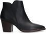 Manfield Dames Zwarte leren enkellaarsjes - Thumbnail 1