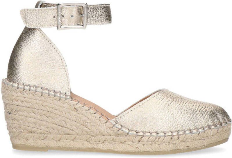 Manfield leren espadrilles goud