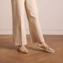 Manfield Dames Goudkleurige leren espadrilles - Thumbnail 1