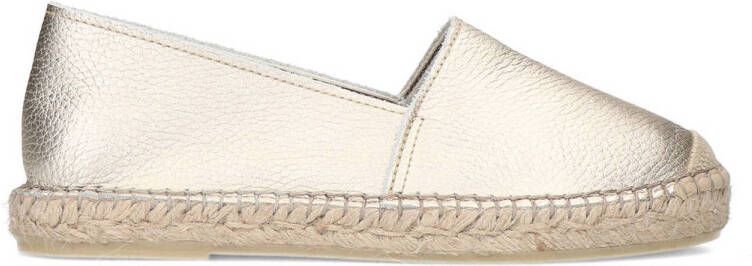 Manfield Dames Goudkleurige leren espadrilles