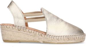 Manfield Dames Gouden metallic leren sleehakken