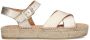 Manfield Dames Goudkleurige metallic sandalen met touwzool - Thumbnail 1