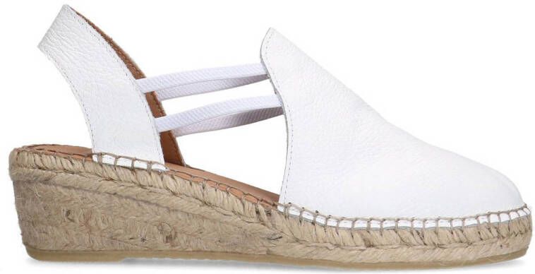 Manfield leren espadrilles wit