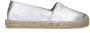 Manfield Dames Zilverkleurige leren espadrilles - Thumbnail 1