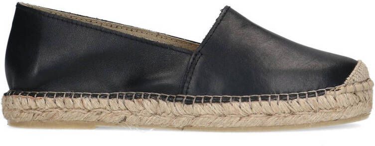 Manfield leren espadrilles zwart