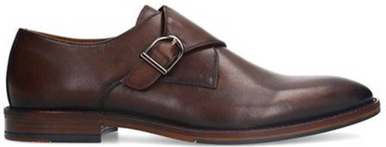 Manfield Heren Bruine leren gespschoenen