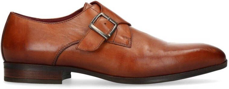 Manfield Heren Cognac leren gespschoenen - Schoenen.nl