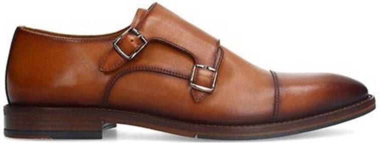 Manfield Heren Cognac leren gespschoenen