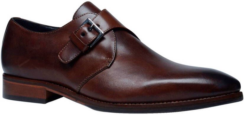 Manfield Heren Donkerbruine gespschoenen - Schoenen.nl