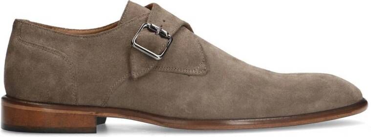 Manfield Heren Taupe leren gespschoenen