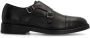 Manfield Heren Zwarte leren gespschoenen - Thumbnail 1