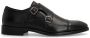Manfield Heren Zwarte leren gespschoenen - Thumbnail 1
