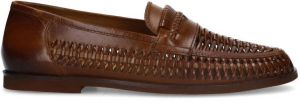 Manfield Heren Bruine leren loafers