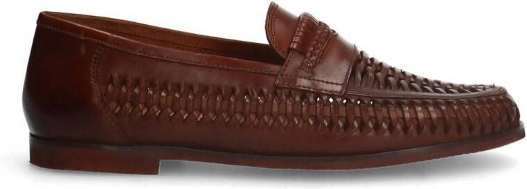 Manfield Heren Cognac leren loafers