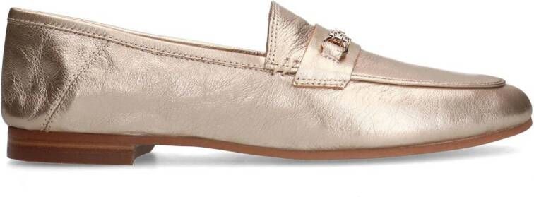 Manfield Dames Gouden leren loafers