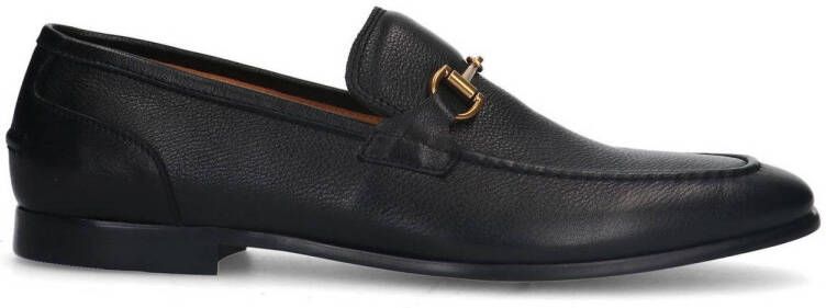 Manfield leren loafers met gesp zwart