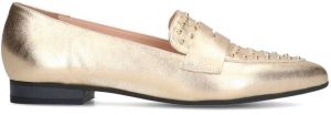 Manfield Dames Metallic leren loafers met goudkleurige studs