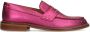 Manfield Dames Roze metallic leren loafers met studs - Thumbnail 1