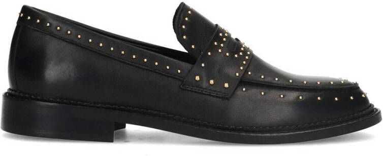 Manfield leren loafers met studs zwart