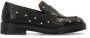 Manfield Dames Zwarte leren loafers met studs - Thumbnail 1
