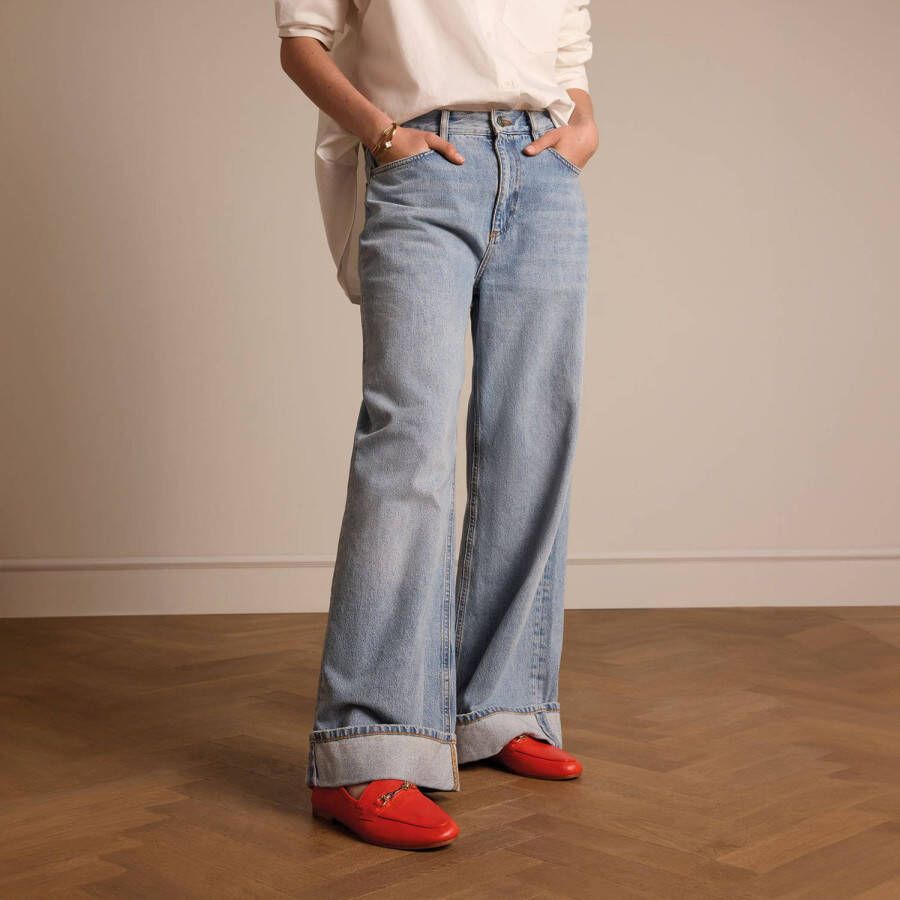 Manfield Dames Rode leren loafers