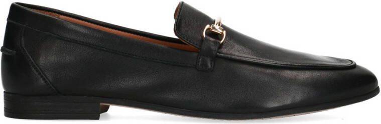 Manfield Dames Zwarte leren loafers