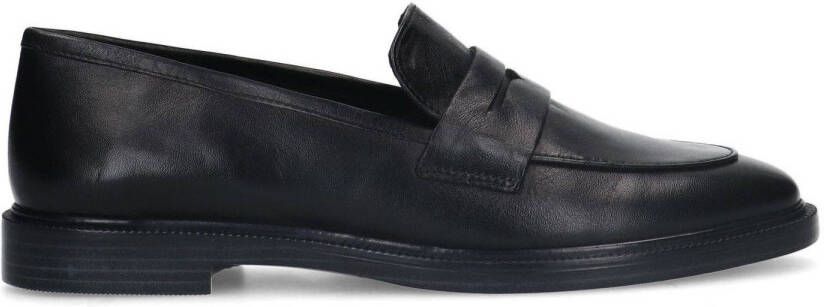 Manfield Dames Zwarte leren loafers